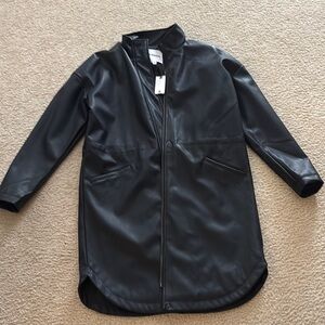 BB Dakota Black Faux Leather Women's Coat Size Small